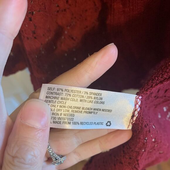 Xhilaration Red Cold Shoulder Sweater - Picture 8 of 10